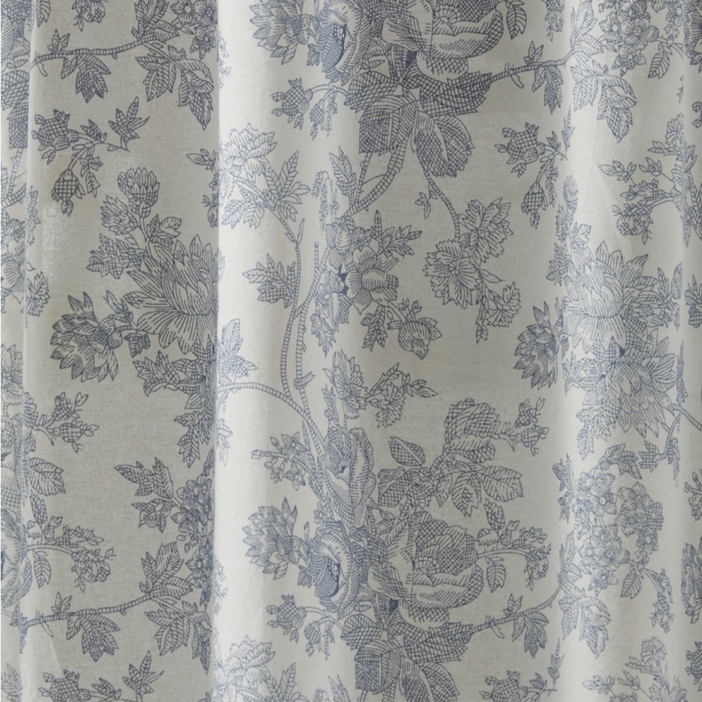 UO Blue Toile Printed Cafe Curtain Set of 2